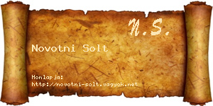 Novotni Solt névjegykártya